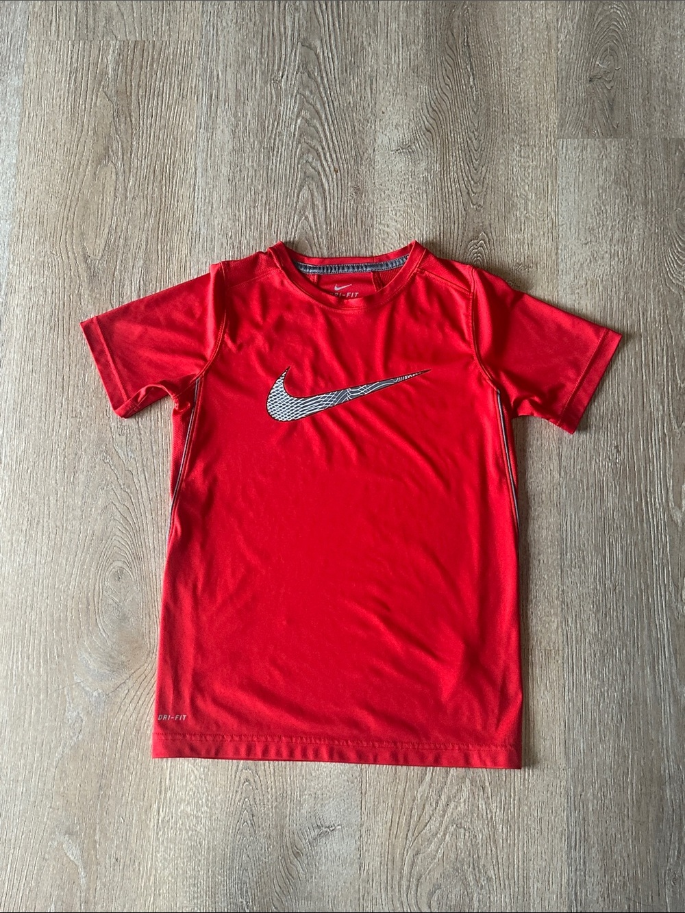 Nike Red Short Sleeve Dri-FIT Tee with Black/White Swoosh